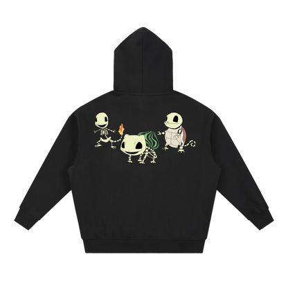 Poke-Bones Oversized Boxy Fit Fleece Hoodie