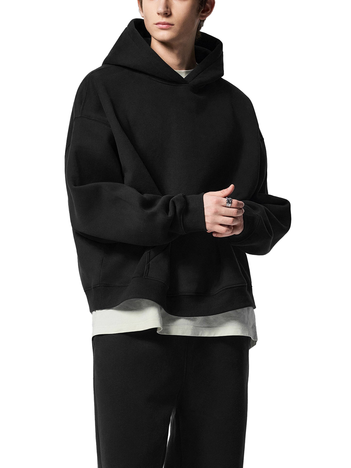 Poke-Bones Oversized Boxy Fit Fleece Hoodie